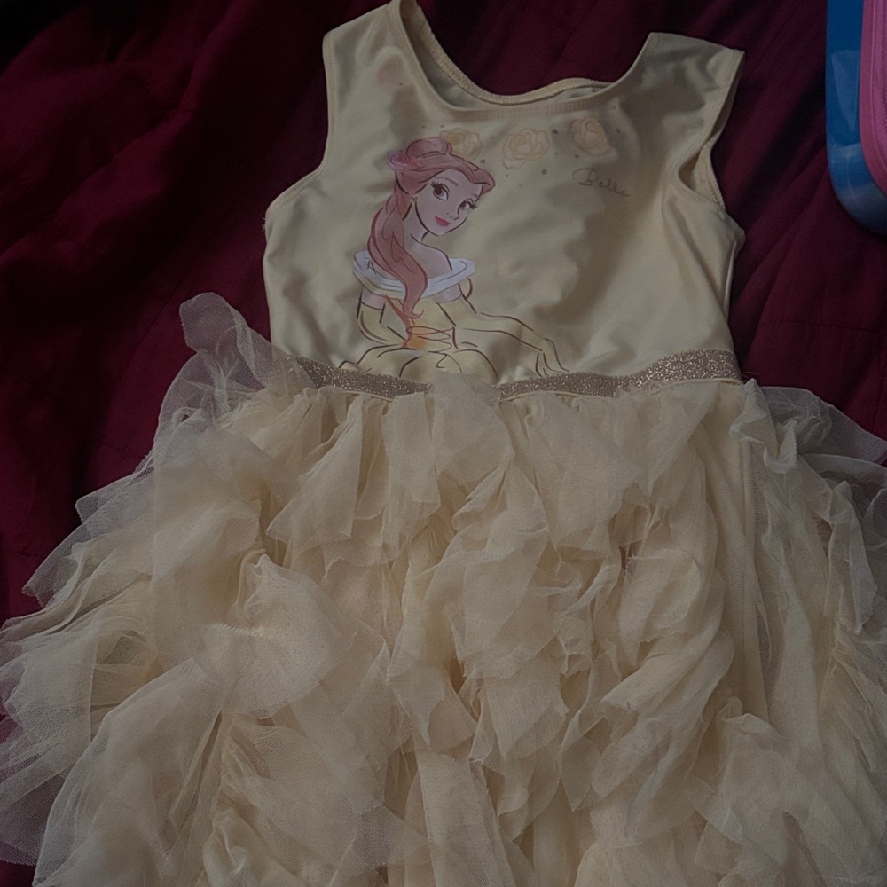 Girls' Yellow Princess Tulle Costume Dress
